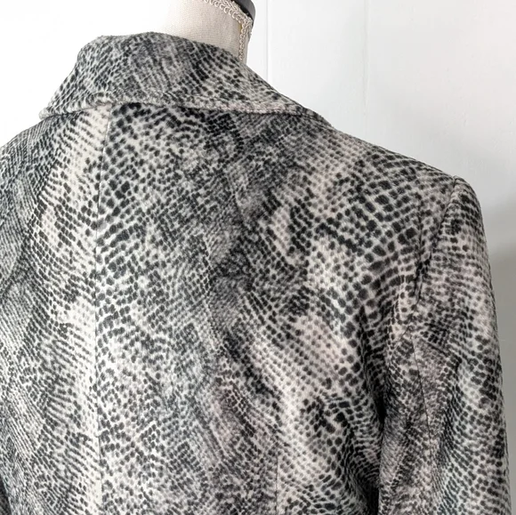 Vintage Taiga Paris Snake Print Zip Front Blazer Jacket Women’s Gray Black - Picture 10 of 12